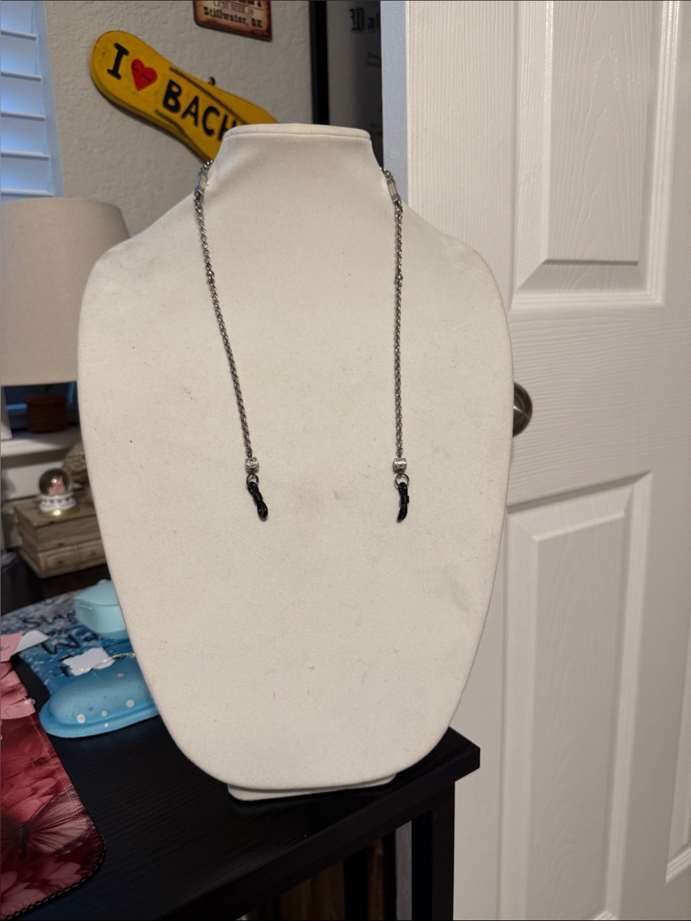 Brighton Silver Black Charm Eyewear Chain Necklace